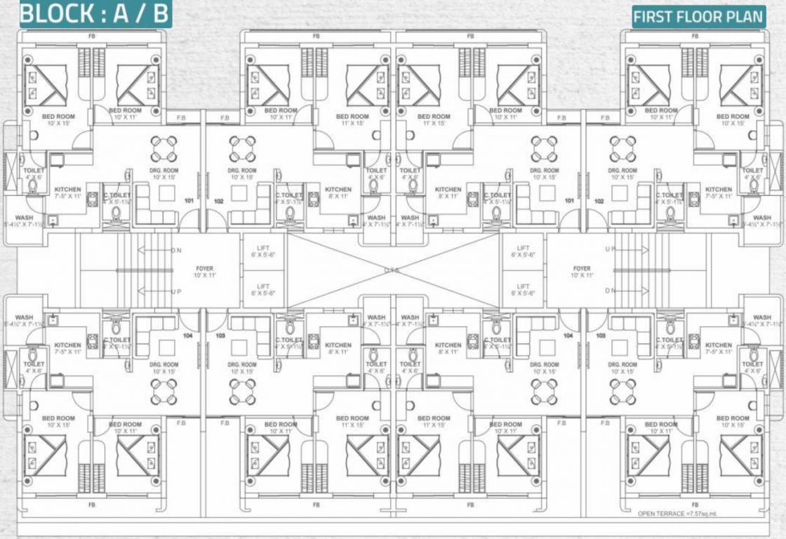  sld nirvana Block A/B Cluster Plan for 1st Floor