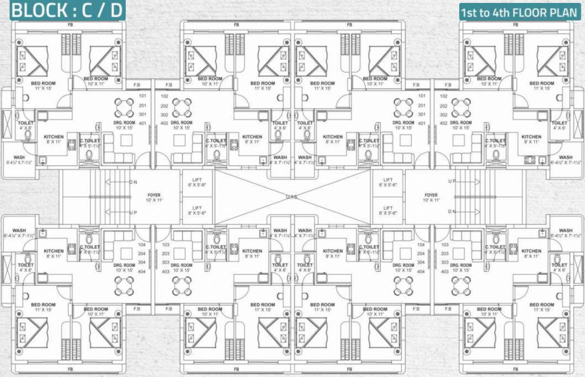  sld nirvana Block C/D Cluster Plan from 1st to 4th Floor