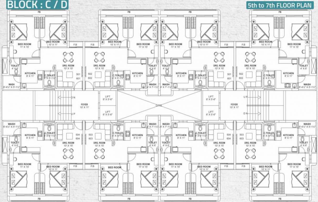 sld nirvana Block C/D Cluster Plan from 5th to 7th Floor