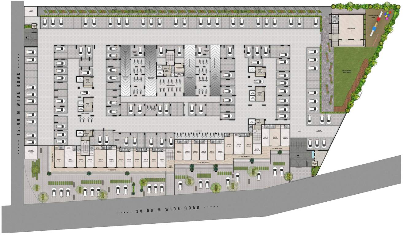  towers Omkar Towers Cluster Plan for ground Floor
