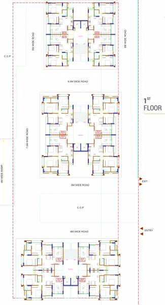  alaya-heights Block AB,C Cluster Plan For 1st Floor