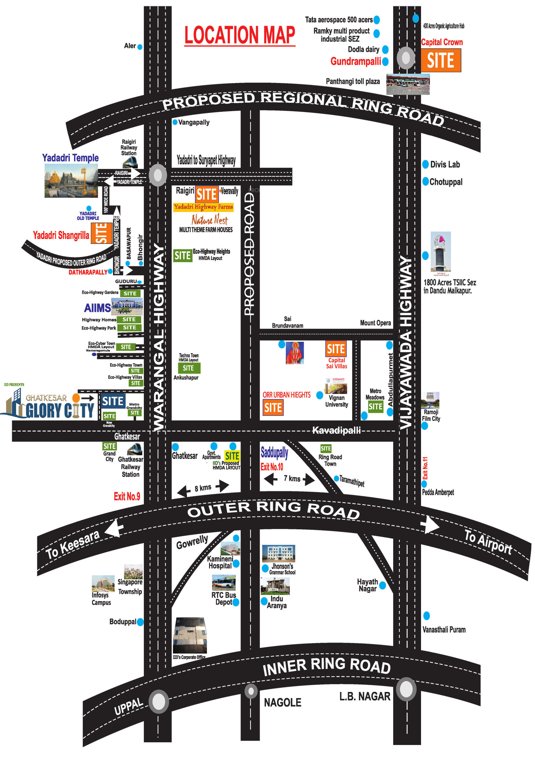  ghatkesar glory city Location Plan