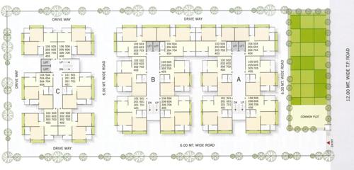  shree-vasundhara-royal Tower A+B Cluster Plan from 1st to 2nd Floor