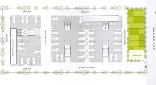  shree-vasundhara-royal Tower A+B Cluster Plan from 1st to 2nd Floor