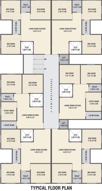  sahajanand elegance 2 Sahajanand Elegance 2 Cluster Plan from 2nd to 5th Floor