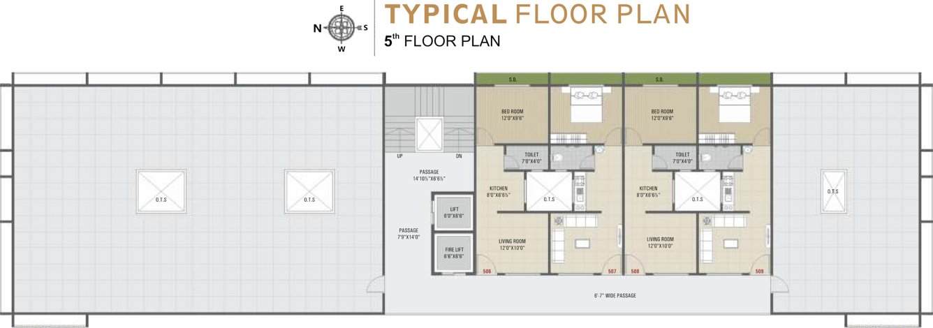 sahjanand luxuria Block L Cluster Plan for 5th Floor