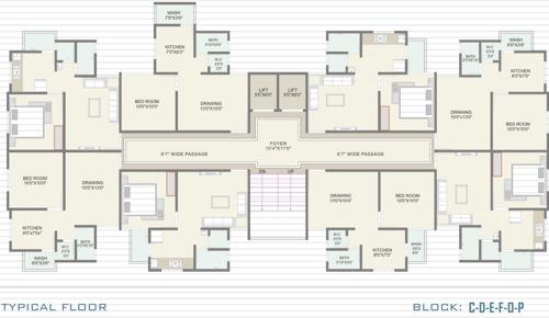  parasmani-city Block C, Block D, Block E, Block F, Block O And Block P Cluster Plan from 1st to 4th Floor