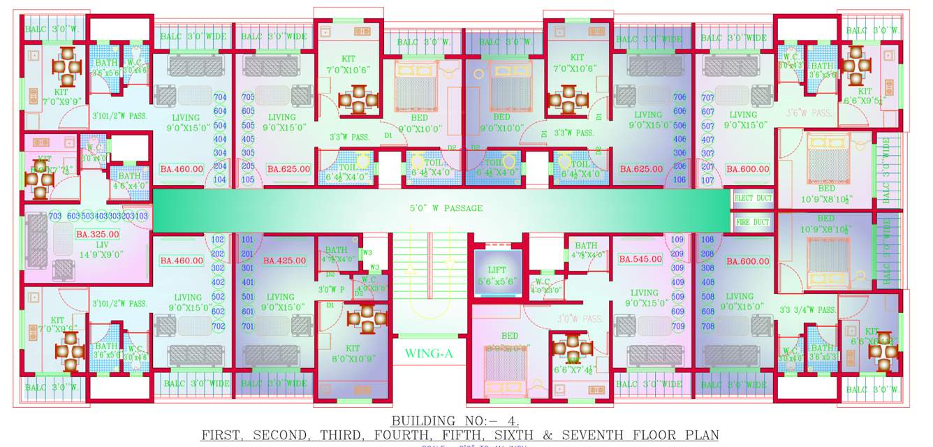  dhanashree heights Dhanashree Heights Cluster Plan from 1st to 7th Floor