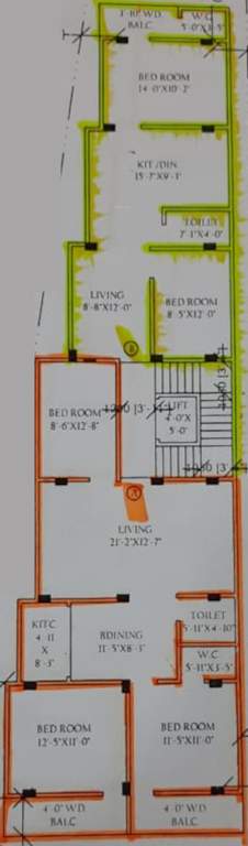  apartment 2 Ganapati Apartment 2 Cluster Plan from 1st to 5th Floor