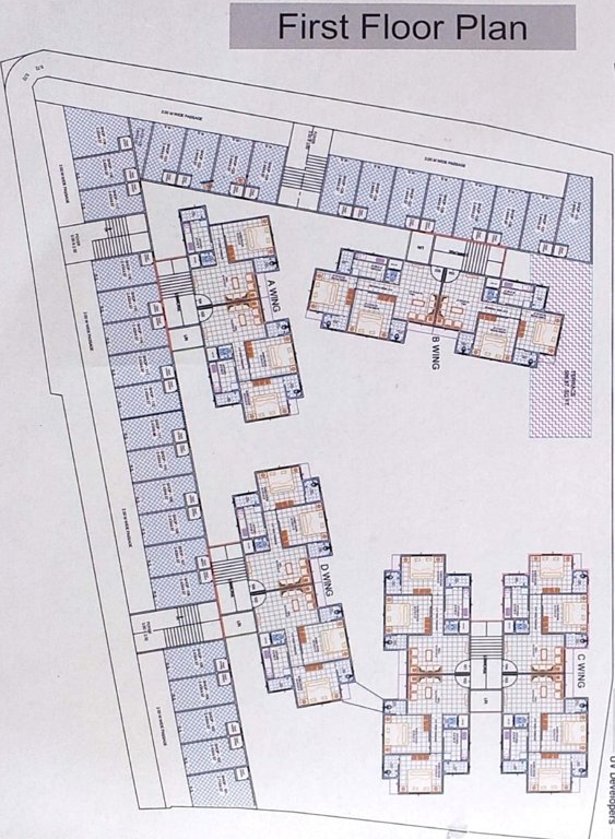 india heights Wing A,B,C,D Cluster Plan for 1st Floor