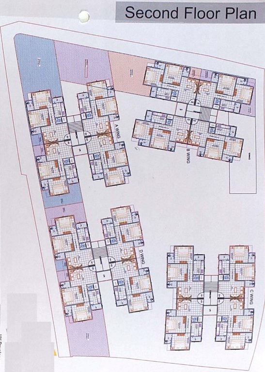india heights Wing A ,B,C,D Cluster Plan for 2nd Floor