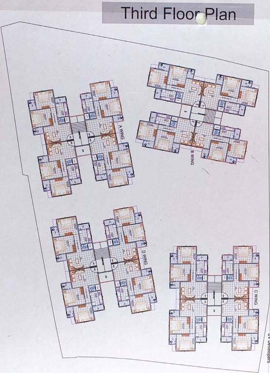 india heights Wing A,B,C,D Cluster Plan for 3rd Floor