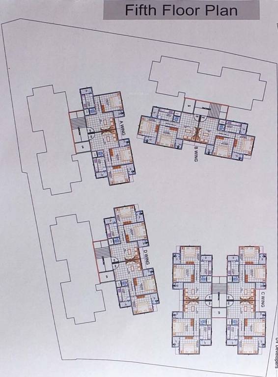india heights Wing A,B,C,D Cluster Plan for 5th Floor