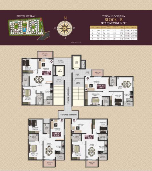  sapphire Block B Cluster Plan from 1st to 6th Floor