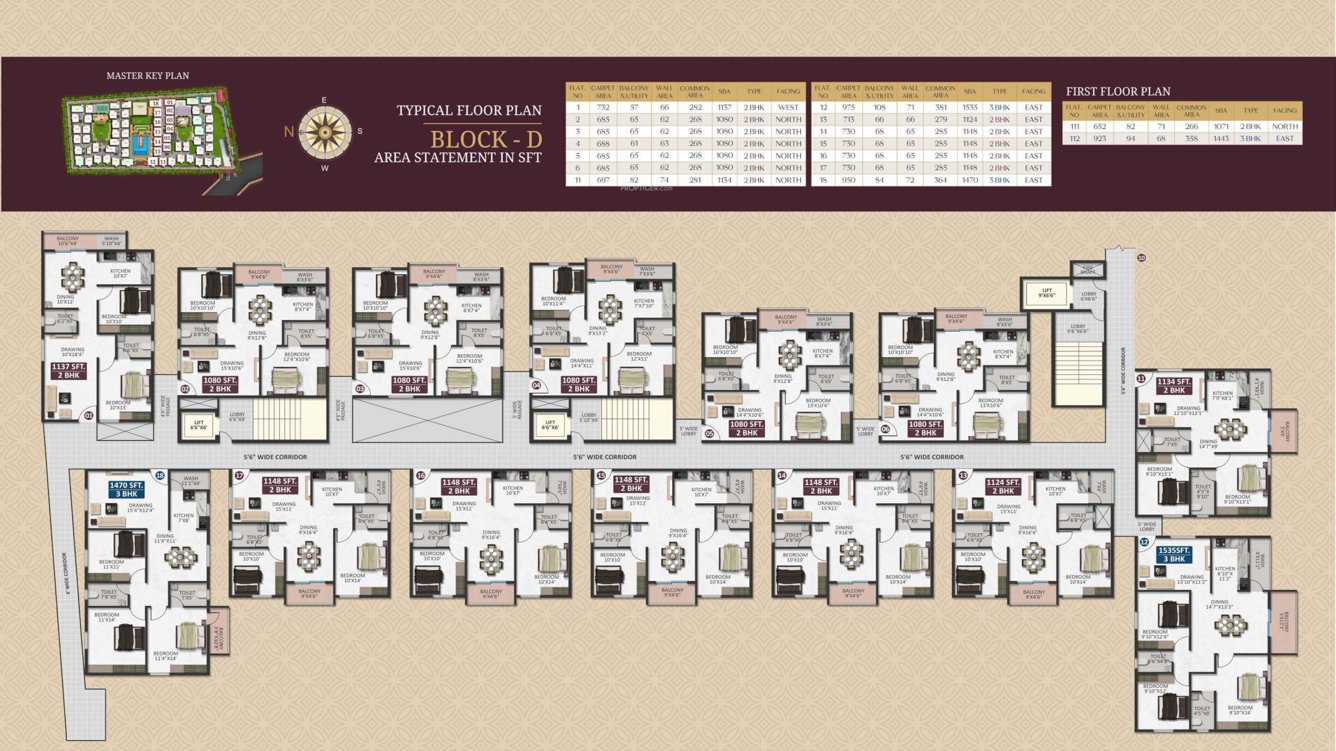  sapphire Block D Cluster Plan from 1st to 6th Floor