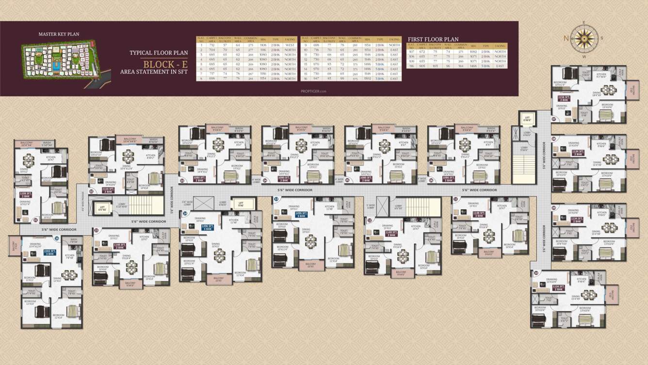  sapphire Block E Cluster Plan from 1st to 6th Floor