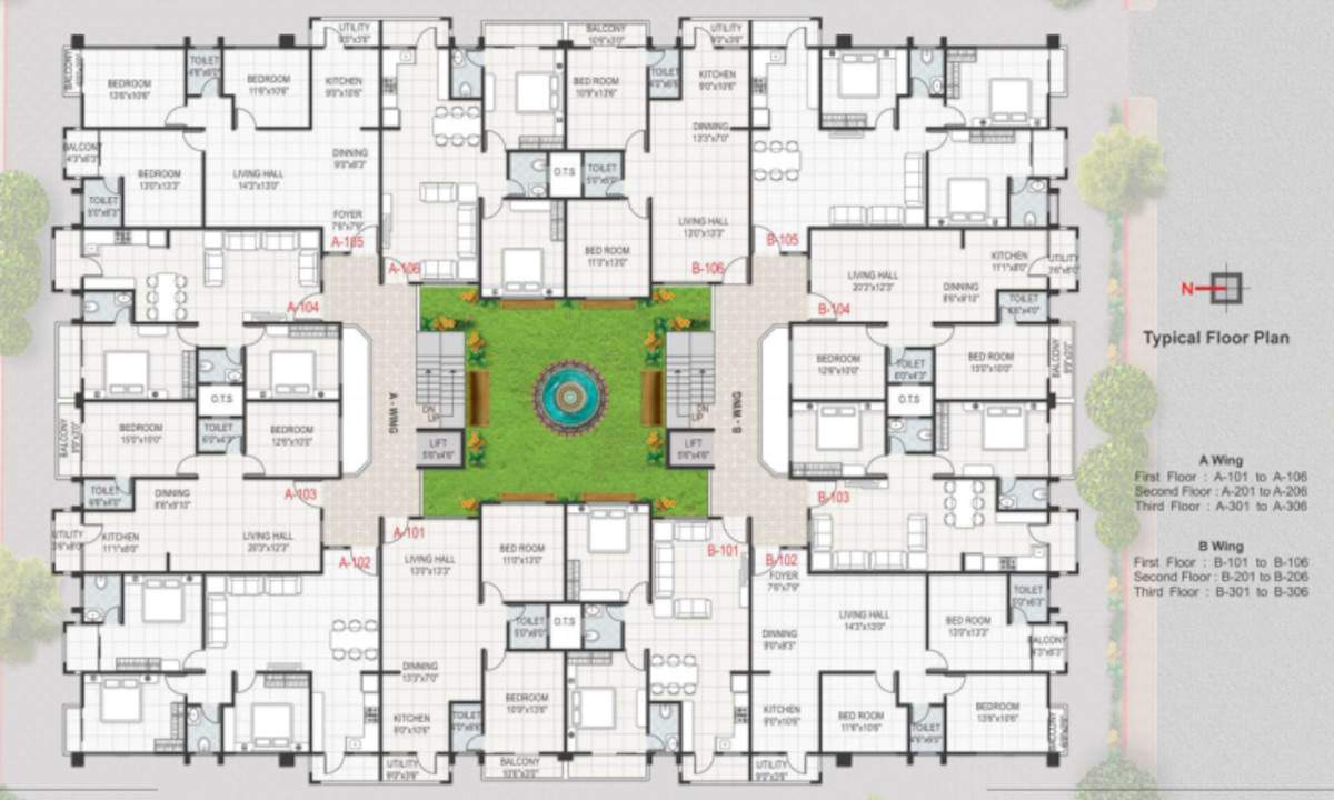  anandita luxurious apartment Anandita Luxurious Apartment Typical Cluster Plan