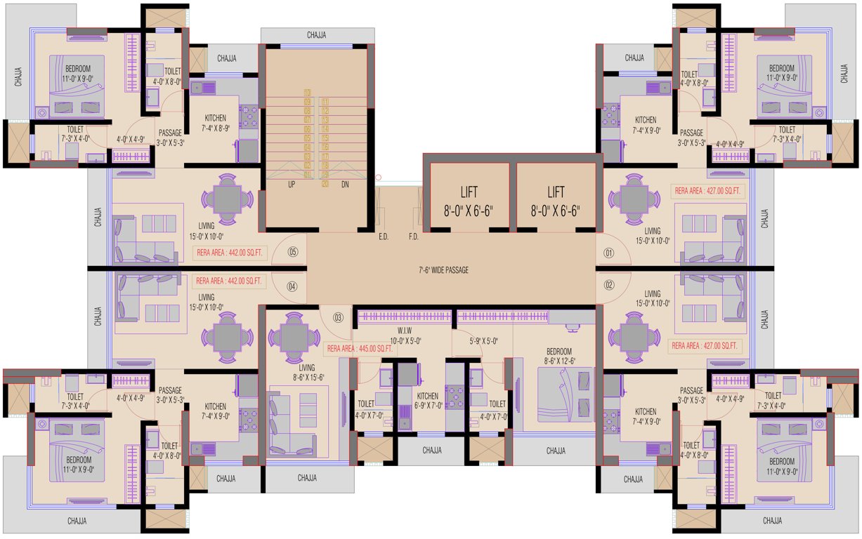  emmanuel Emmanuel Cluster Plan from 9th to 13th And 15th to 16th Floor