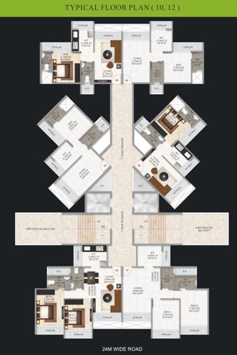  tulsi-heights Tulsi Heights Cluster Plan for 10th And 12th Floor
