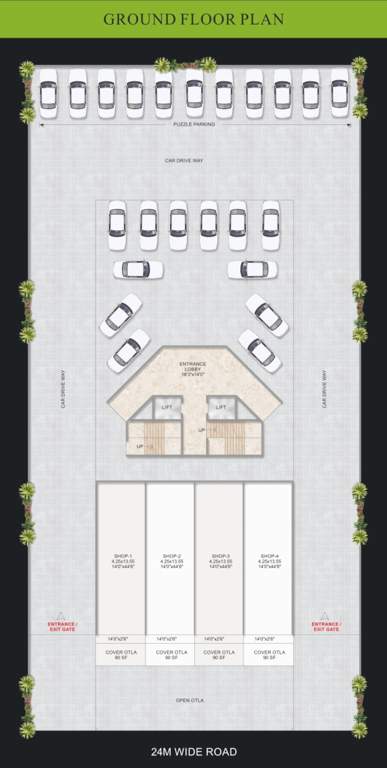  tulsi heights Tulsi Heights Cluster Plan for ground Floor