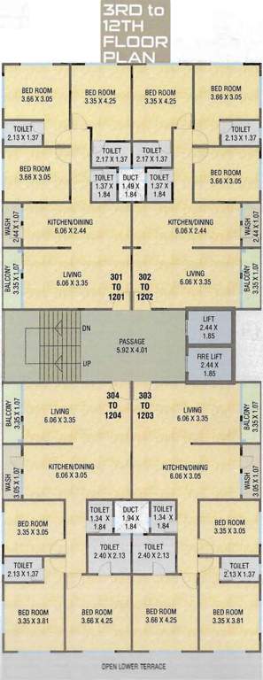  pearl memories Pearl Memories Cluster Plan from 3rd to 12th Floor