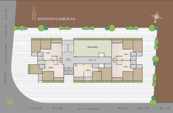  pushti-skyline Pushti Skyline Cluster Plan for 7th Floor