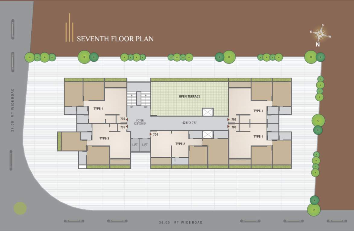  pushti skyline Pushti Skyline Cluster Plan for 7th Floor