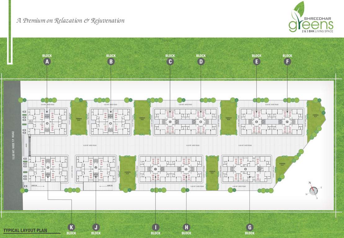  shreedhar greens Block A To Block K Typical Cluster Plan