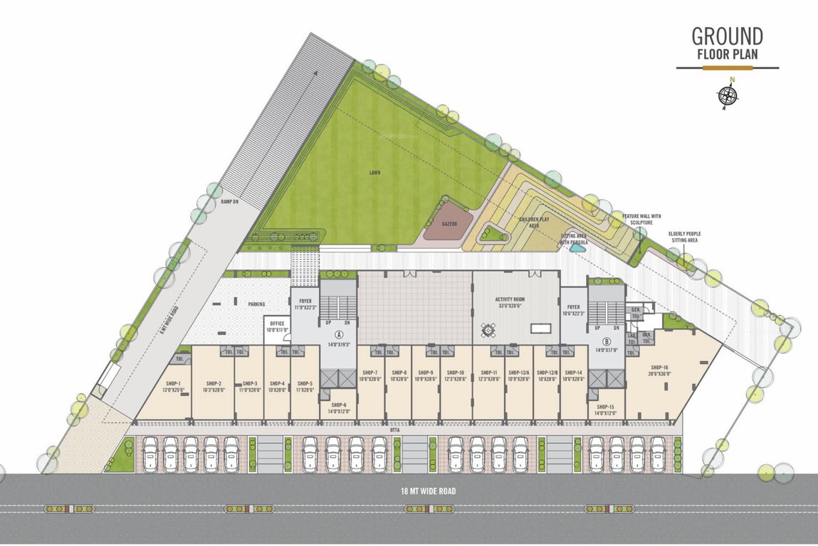  aavkar 96 Aavkar 96 Block A And B Cluster Plan for ground Floor