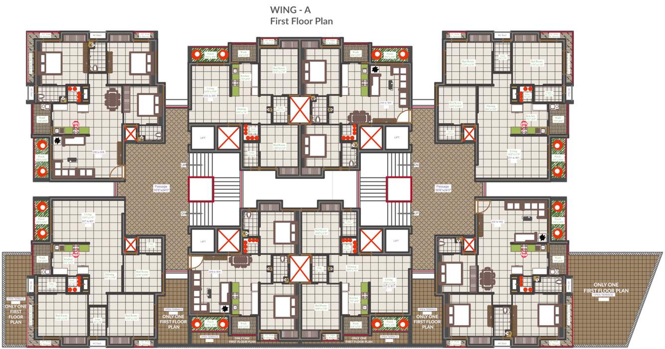  siddhi heritage Tower A Cluster Plan for 1st Floor