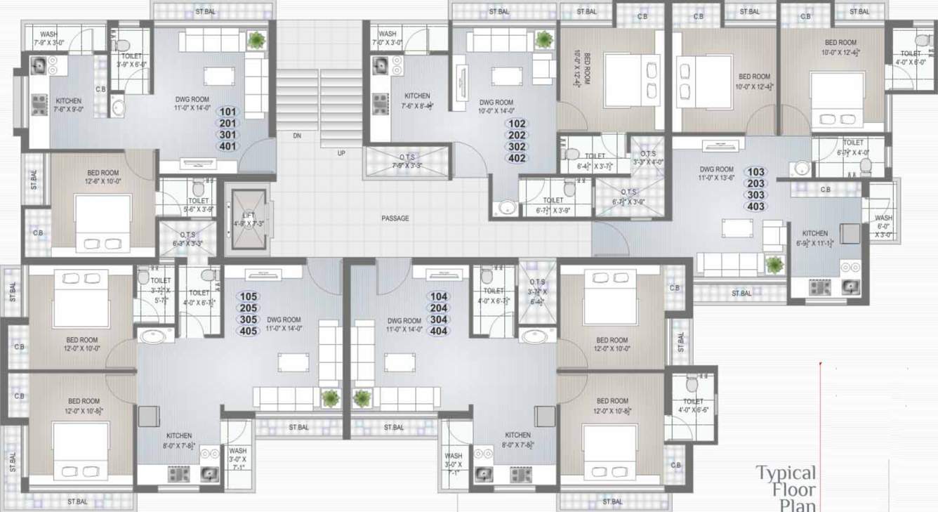  prayag i Prayag I Cluster Plan from 1st to 4th Floor