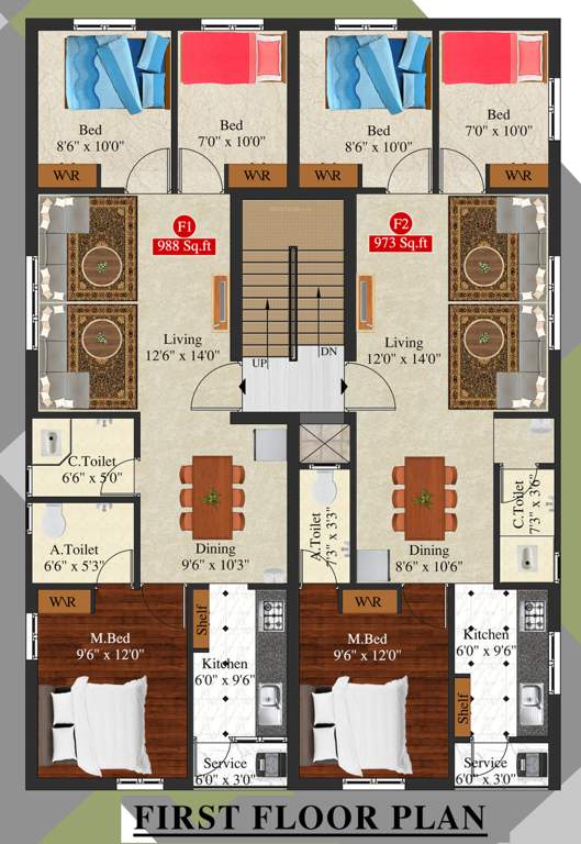 navarathna Meenakshi Navarathna Cluster Plan for 1st Floor
