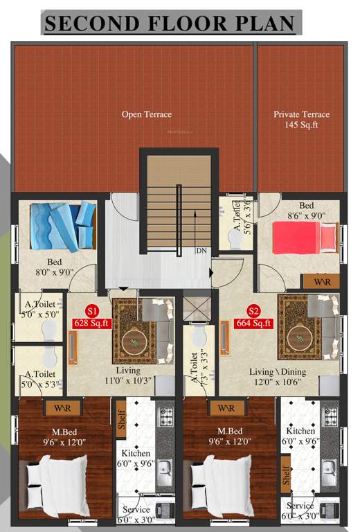  navarathna Meenakshi Navarathna Cluster Plan for 2nd Floor