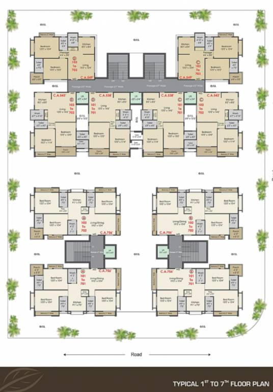  satyam status Block 1 Cluster Plan from 1st to 7th Floor