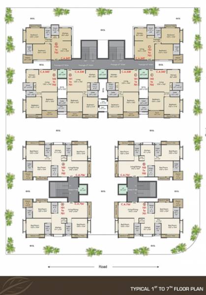 Block 1 Cluster Plan from 1st to 7th Floor satyam-status Block 1 Cluster Plan from 1st to 7th Floor
