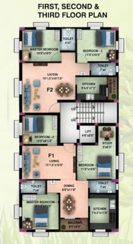  almond Almond Cluster Plan from 1st to 3rd Floor