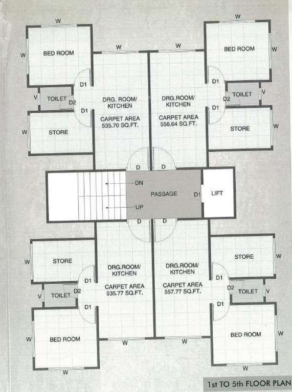  vvn heights VVN Heights Cluster Plan from 1st to 5th Floor