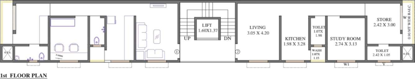  ravipushpa apartment Ravipushpa Apartment Cluster Plan for 1st Floor