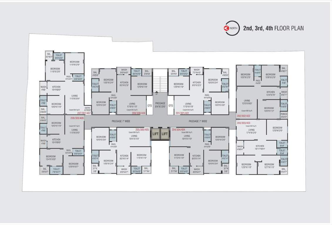  noble central Noble Central Cluster Plan from 2nd to 4th Floor