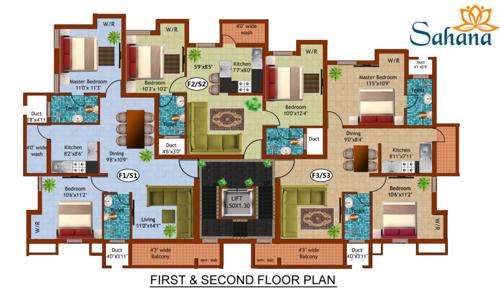 Kaaviya Sahana Cluster Plan from 1st to 2nd Floor sahana Kaaviya Sahana Cluster Plan from 1st to 2nd Floor
