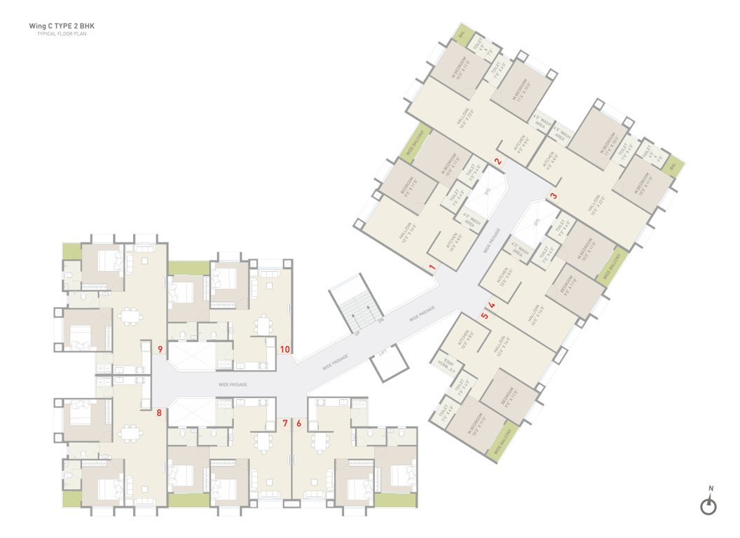 samanvay park Tower C Cluster Plan from 1st to 4th Floor