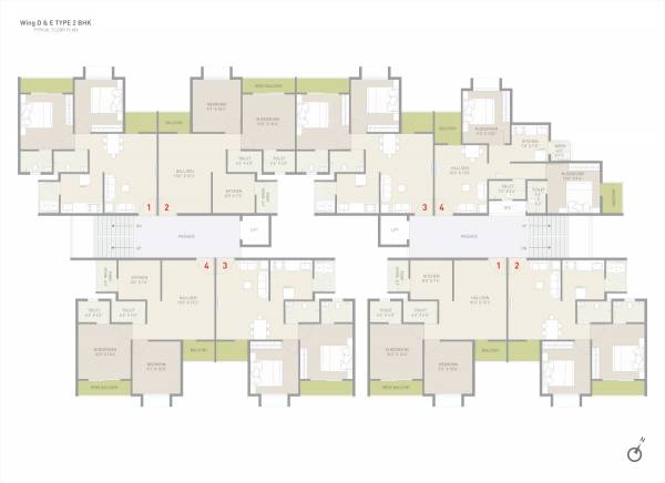  samanvay-park Tower D And E Cluster Plan from 1st to 4th Floor