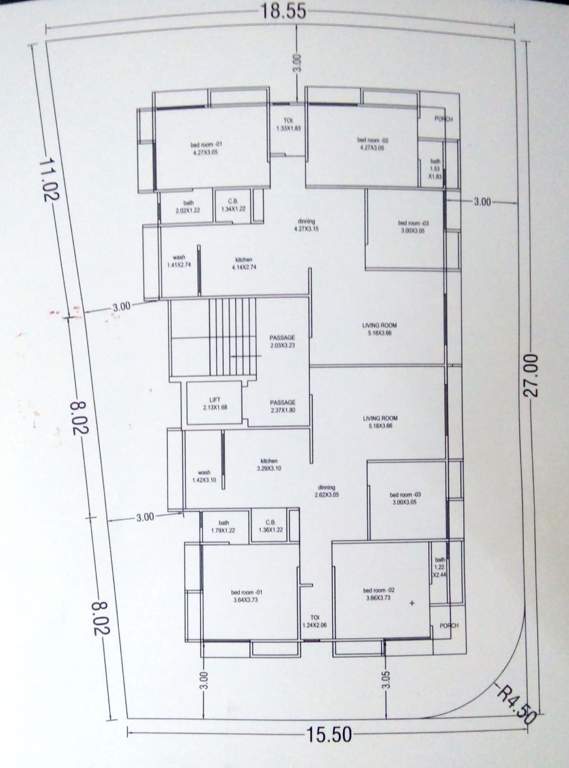 sarnam Building A Cluster Plan for Typical Floor
