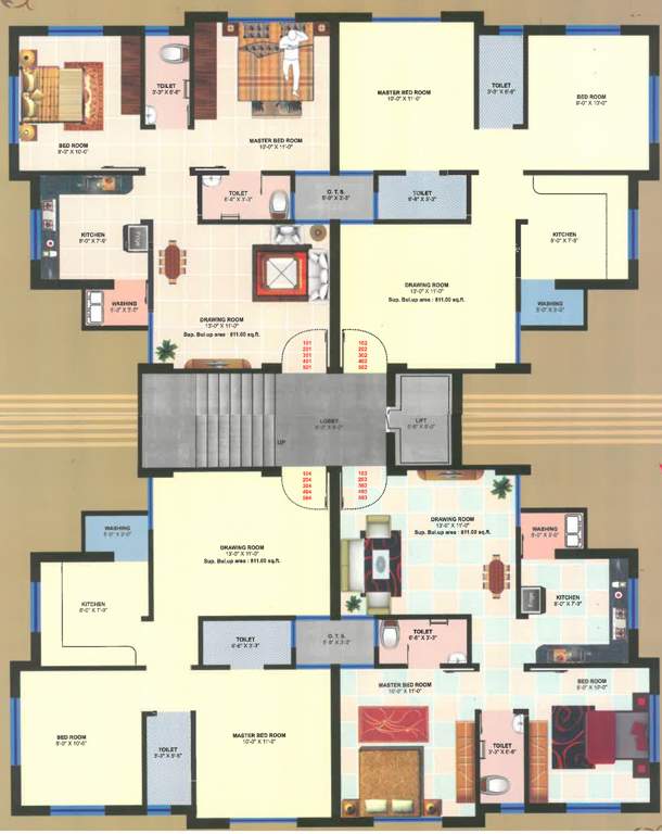  shiv shakti residency Shiv Shakti Residency Cluster Plan for Typical Floor