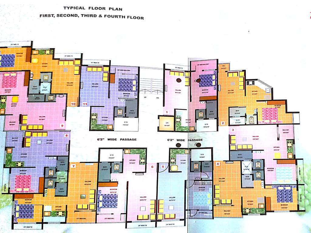  yashvi appartment Yashvi Appartment Cluster Plan from 1st to 4th Floor