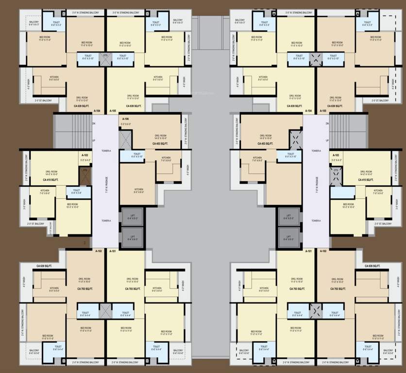 shreeya gold Cluster Plan for 6th Floor