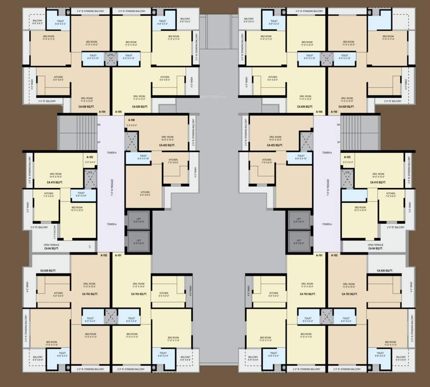  shreeya gold Cluster Plan from 1st to 5th Floor