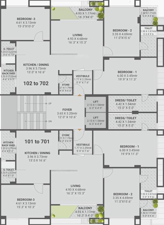  elan pride Elan Pride Cluster Plan from 1st to 7th Floor