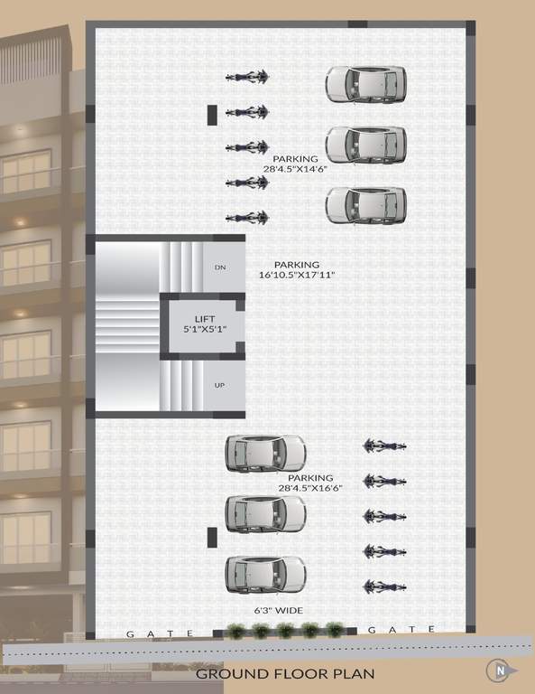 akshat homes Tower 1 Cluster Plan for ground Floor