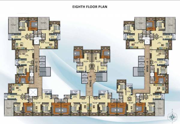 Wing A, B And C Cluster Plan for 8th Floor lake-view Wing A, B And C Cluster Plan for 8th Floor